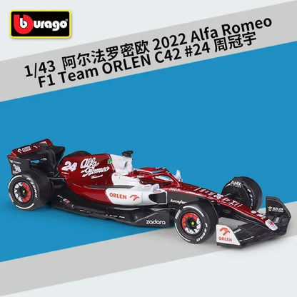 Skala 1:43 2022 Alfa Romeo F1 Team ORLEN C42 Techniczny samochód wyścigowy Klocki konstrukcyjne Model pojazdu Formuły 1 Klocki konstrukcyjne Zabawki na prezenty