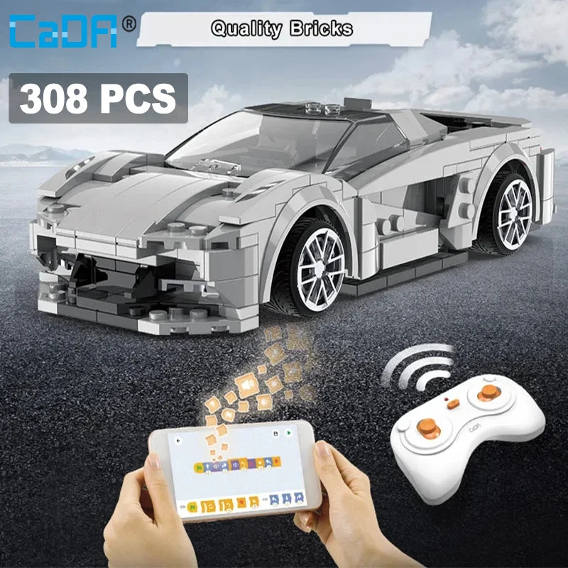 Cada RC APP Dálkové ovládání Lotus Sports Car Stavební bloky Město RC Vozidlo Závodní auto Cihly Dárky Hračky pro chlapce Dárky pro děti