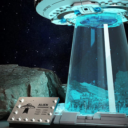 UFO Flying saucer Building block Alien Ship Spacecraft Astronaut Creative assembly ornament puzzle toy boy gift
