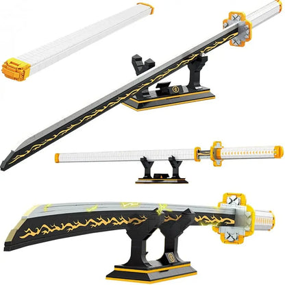 956pcs 39inch for Demon Slayer Sword Building Block Model MOC Samurai Sword Toys Set With Scabbard and Stand Gift for Anime Fans - CADA BRICKS®
