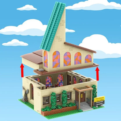 Moc Building Bricks Springfield Architecture Model Technology Modułowy blok Widok ulicy miejskiej Zabawka DIY Zestaw montażowy Prezent świąteczny