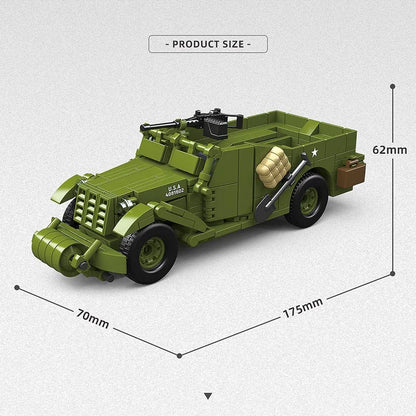 Military World War II tank Anti-tank gun M22 Locust Tank Building Blocks M6 Truck M3A1 Car Model Toys Bricks Toys For Kids Gifts