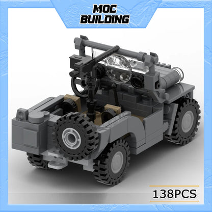 MOC Military Series Jeep Model Building Blocks 1:35 Scale Light Truck DIY Assemble Bricks Creative Car Toys Collection Xmas Gift