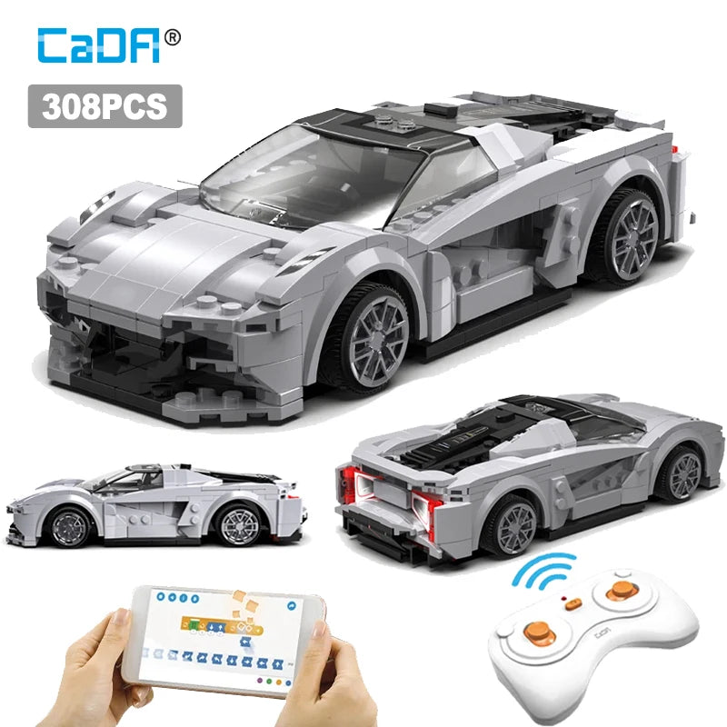Cada RC APP Dálkové ovládání Lotus Sports Car Stavební bloky Město RC Vozidlo Závodní auto Cihly Dárky Hračky pro chlapce Dárky pro děti