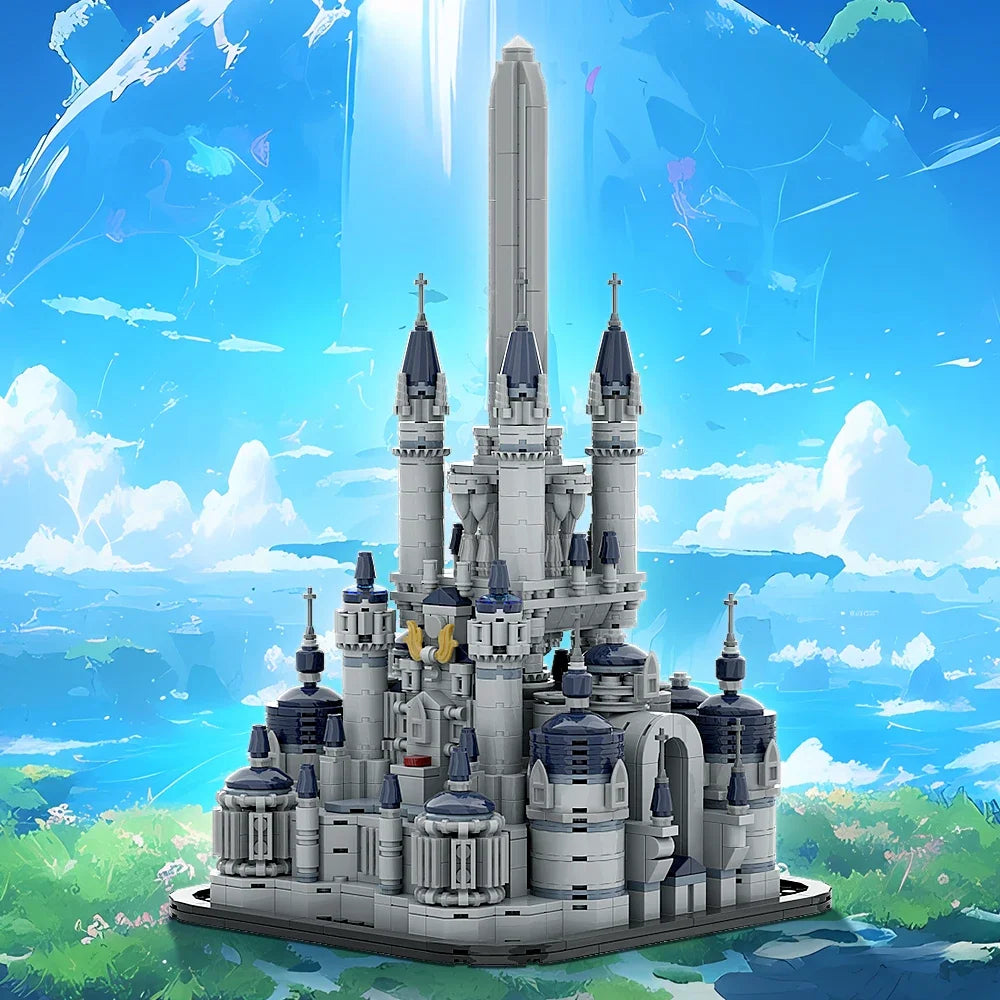 MOC Classic Architecture Chateau Bugatti Molsheim Building Blocks Model Fantasys IX Alexandria Castle Bricks Toy for kids Gift