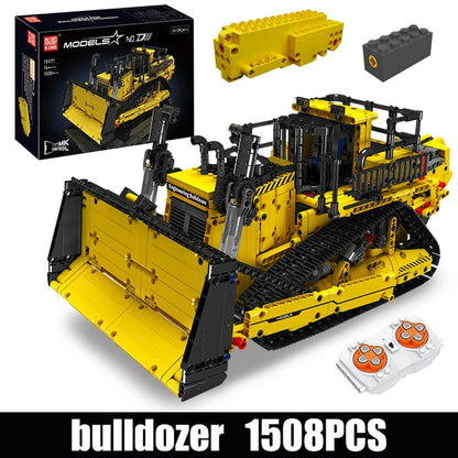 MOULD KING 15084 Technical Remote Control Engineering Truck Vehicle Toys Electric Bulldozer Building Blocks Bricks For Kids Gift