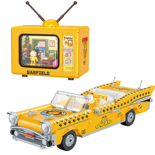 Balody Kawaii Anime Garfield Cat Mini Building Blocks Model Open Topped Car MOC TV House Brick Figure Toys For Christmas Gift - CADA BRICKS®