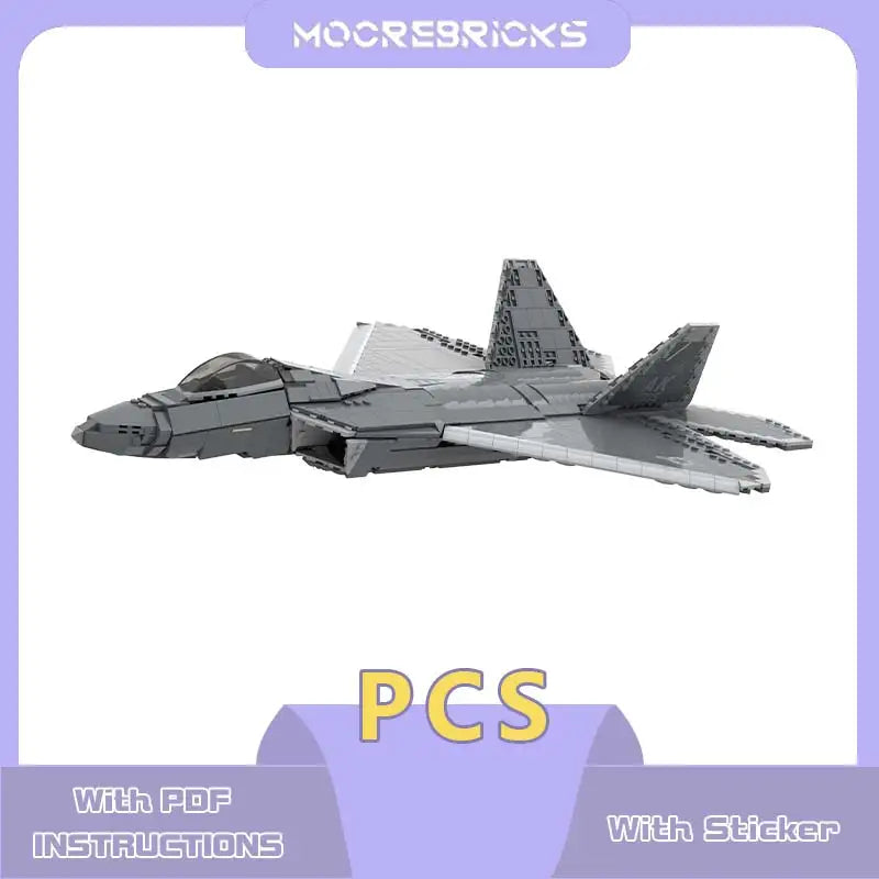 Military Warplane A F-22 Raptor Model Set Air Force Multi-purpose Fighter Building Blocks Creative Expert Toys Kids Collect Gift