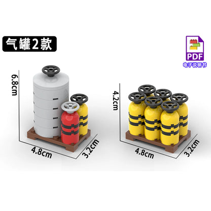 City Construction Building Blocks Set with Truck Crane Forklift Fuel Tank Transport Toy