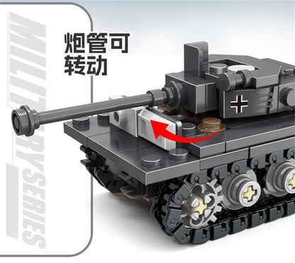 World War 2 WW2 Army Military Soldiers SAWT Soldiers The King Tiger Heavy Tank DIY Model Building Blocks Bricks Children'S Toys - CADA BRICKS®