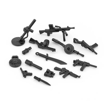 Military Weapons Guns Mortar Special Forces Police SWAT Gangster Jeeps Off-Road Armored Vehicle Model Soldier Building Block Toy
