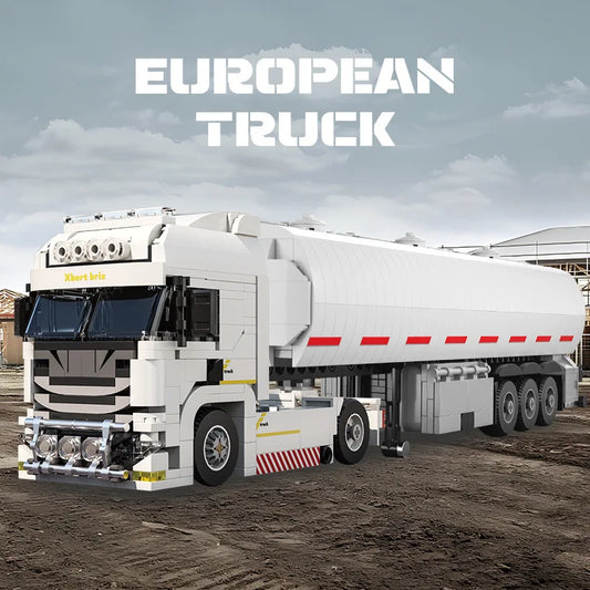 421PCS European Truck Head Building Blocks Connectable Container Trailer Model Bricks Educational DIY Toys For Children's Gifts