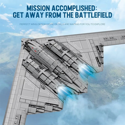 Military Technical B2 Ghost Stealth Ghost Bomber Fighter Building Blocks World War WW2 Specia Missile Model Bricks Kid Toys Boys