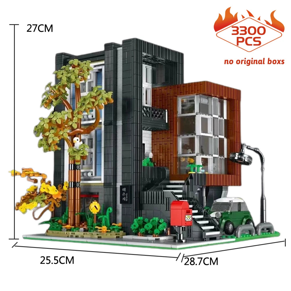 MOC-107015 Kreatywny ekspert „HEA-ON-JEA” Willa modułowa architektura miejska klocki model widok ulicy zestawy zabawka dla dzieci prezent dla chłopców
