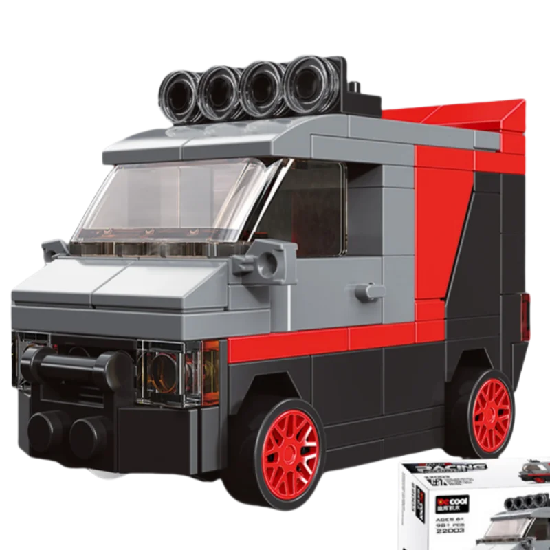 DIY Samochód wyścigowy Autobus Pojazd inżynieryjny Karetka Model z napędem pull-back Klocki Klocki Zabawki dla dzieci Chłopcy Kompatybilne z Lego