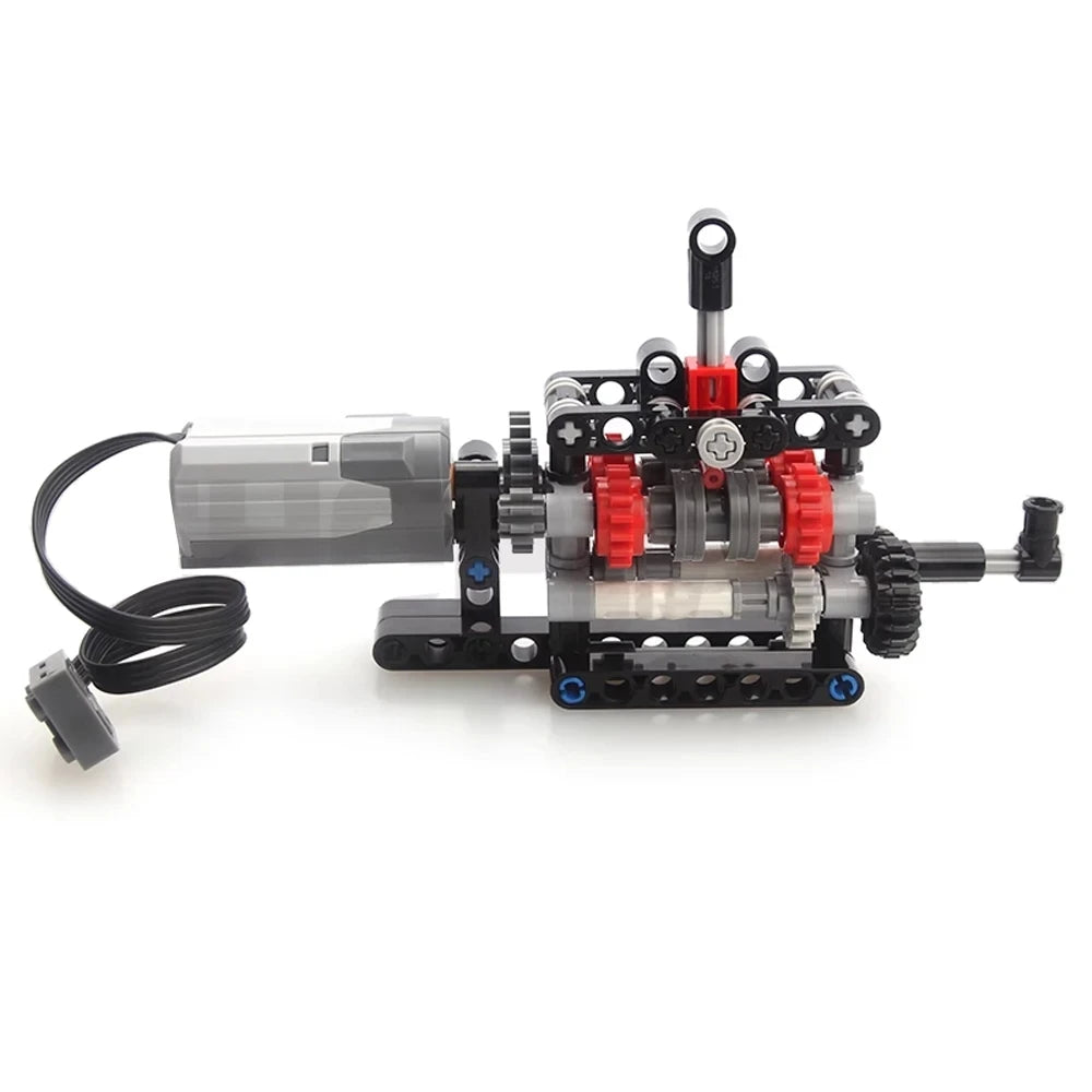 MOC High-tech 4 Speeds Gearbox Manual Transmission Kit DIY Technical Model M Motor 8883 Power Functions Building Blocks Bricks - CADA BRICKS®