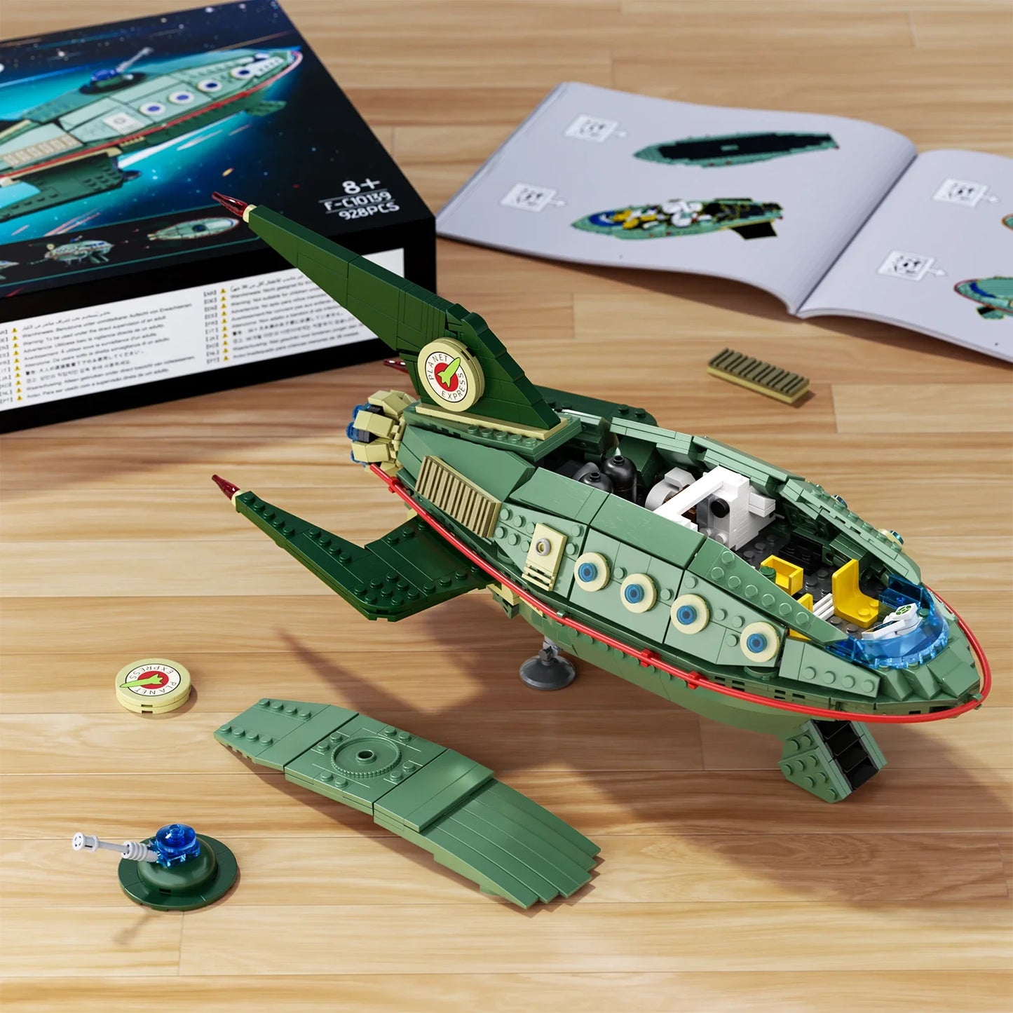 BuildMOC Flys Into Futures Planets Ship Building Block Set Express Spaceship Model Toys Children Gifts