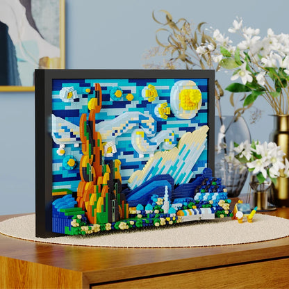 1731pcs 3D Oil Painting Building Blocks, Famous Art DIY Photo Frame for Home Decorations Adult & Kids Assembled Toys Gift