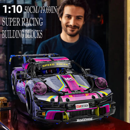 Zestaw klocków RSR Racing Car, 1700 elementów – model samochodu sportowego DIY, certyfikat CE, kompatybilny z Lego, prezent unisex dla dorosłych i nastolatków