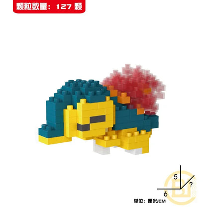 DIY Pokemon Blocks Small Cartoon Mini Building Block Pikachu Charizard Eevee Mewtwo Anime Assemble Action Model Dolls Toys