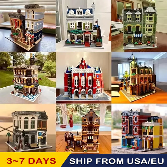 Creatoring Expert Brick Bank Detective's Assembly Square Model MOC Street View  Building Blocks Toys 10255 10251 10211 10185 - CADA BRICKS®
