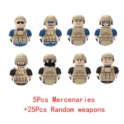 Military Weapons Guns Mortar Special Forces Police SWAT Gangster Jeeps Off-Road Armored Vehicle Model Soldier Building Block Toy