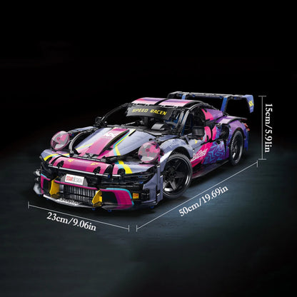 Zestaw klocków RSR Racing Car, 1700 elementów – model samochodu sportowego DIY, certyfikat CE, kompatybilny z Lego, prezent unisex dla dorosłych i nastolatków