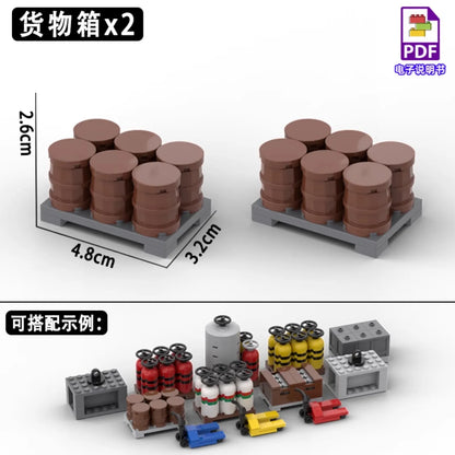 City Construction Building Blocks Set with Truck Crane Forklift Fuel Tank Transport Toy