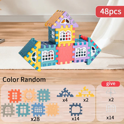 Large scale house building block simulation window design, kindergarten construction, creation of boys and girls large house bui - CADA BRICKS®
