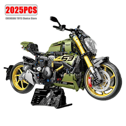 High Tech 1:5 Motocykl Miejski Sportowy Szybki Wyścigowy Motor Lokomotywa Moc Modułowy Model Klocki Klocki Chłopiec Prezent Zabawka T4021