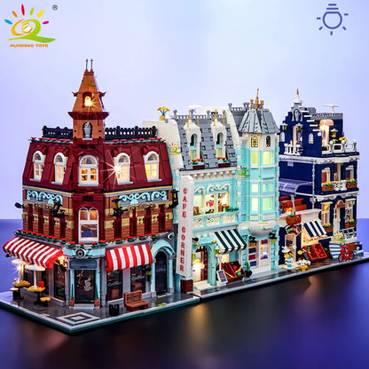 HUIQIBAO Toys MOC City Corner Coffee Shop Architecture Style Street View Micro Building Blocks for Children Construction Bricks - CADA BRICKS®