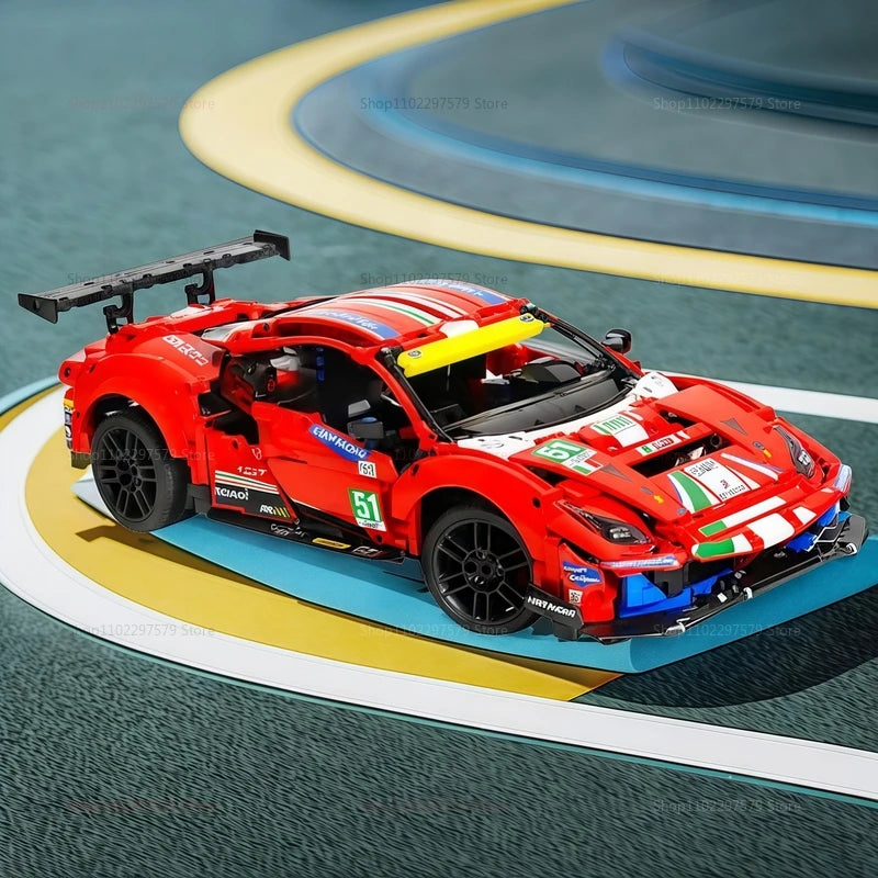 Technical 1684PCS 488GTE Race Car 42125 Serie Mechanical Group Performance Sport Car Diy Display Model Car Collection Decor Gift