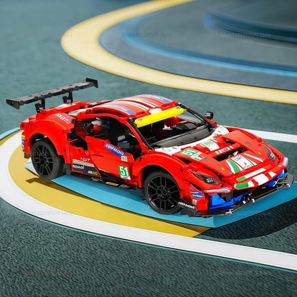 Technical 1684PCS 488GTE Race Car 42125 Serie Mechanical Group Performance Sport Car Diy Display Model Car Collection Decor Gift