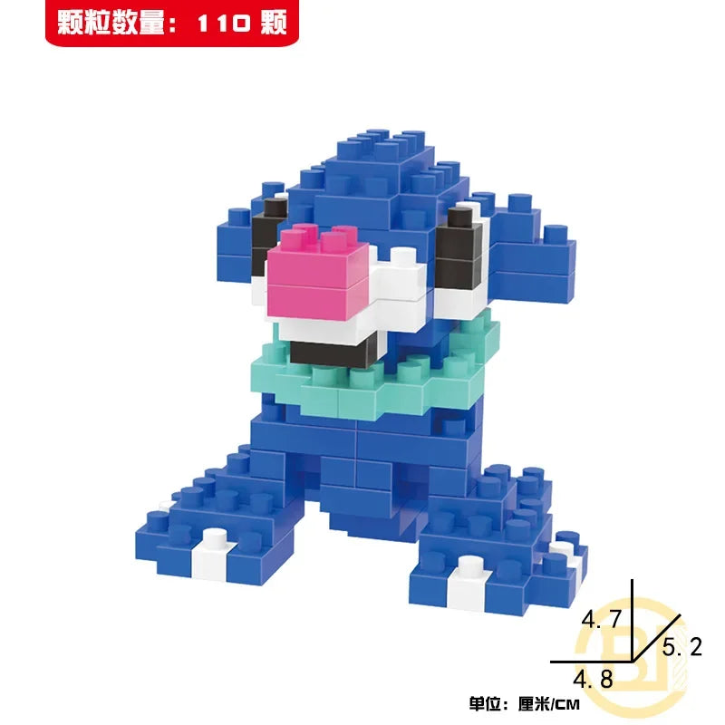 DIY Pokemon Blocks Small Cartoon Mini Building Block Pikachu Charizard Eevee Mewtwo Anime Assemble Action Model Dolls Toys