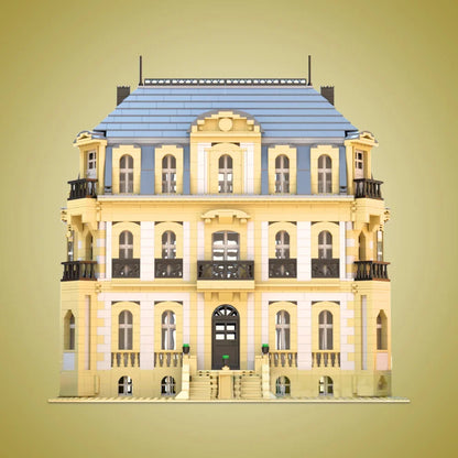 MOC Classic Architecture Chateau Bugatti Molsheim Building Blocks Model Fantasys IX Alexandria Castle Bricks Toy for kids Gift
