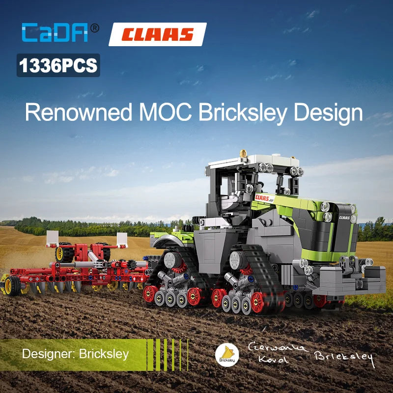 Cada 1336pcs 1:32 Famous CLAAS City Agricultural Vehicle Building Block MOC Bricksley Design Truck Bricks Toys Children Gifts - CADA BRICKS®