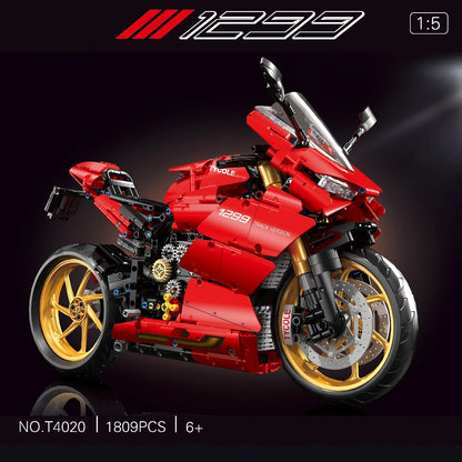High Tech 1:5 Motocykl Miejski Sportowy Szybki Wyścigowy Motor Lokomotywa Moc Modułowy Model Klocki Klocki Chłopiec Prezent Zabawka T4020