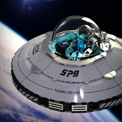 UFO Flying saucer Building block Alien Ship Spacecraft Astronaut Creative assembly ornament puzzle toy boy gift