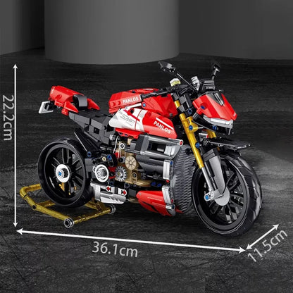 981 szt. City Technical Locomotive Motorcycle Building Blocks MOC Speed Supercar Model motocykla Bricks Boy Toys na prezent dla dzieci