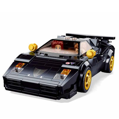 Sluban Retro Technical Lamborghinis Contash Porsche 930 Super Speed Sport Car Building Blocks Vehicle Bricks Toys Gifts For Kids