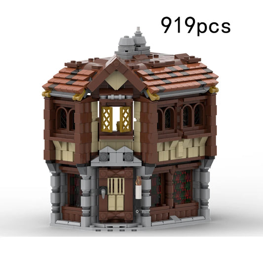 Spot Small Particle MOC-162199 Medieval Tavern Architecture Series Puzzle DIY Creative Toy Ornament Gift