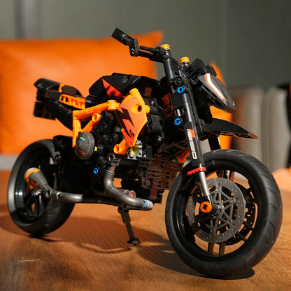 MOC City Classic 1:8 Technology MOTO Bricks Motocykl Lokomotywa Model pojazdu Klocki Urodzinowe Prezenty dla Dzieci Chłopców