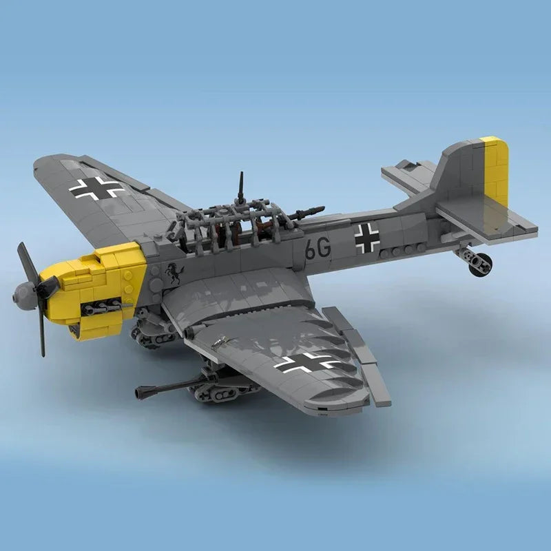 Technical Moc Bricks Military Model Ju 87 Stuka Fighter Jet Modular Building Blocks Gifts Toys For Children DIY Sets Assembling