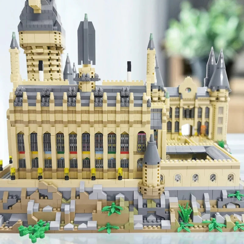 Mikro klocki Miasto Kreatywny średniowieczny magiczny zamek Seria Szkoła Architektura Pałac Model Klocki Prezenty Zabawki do montażu dla dzieci