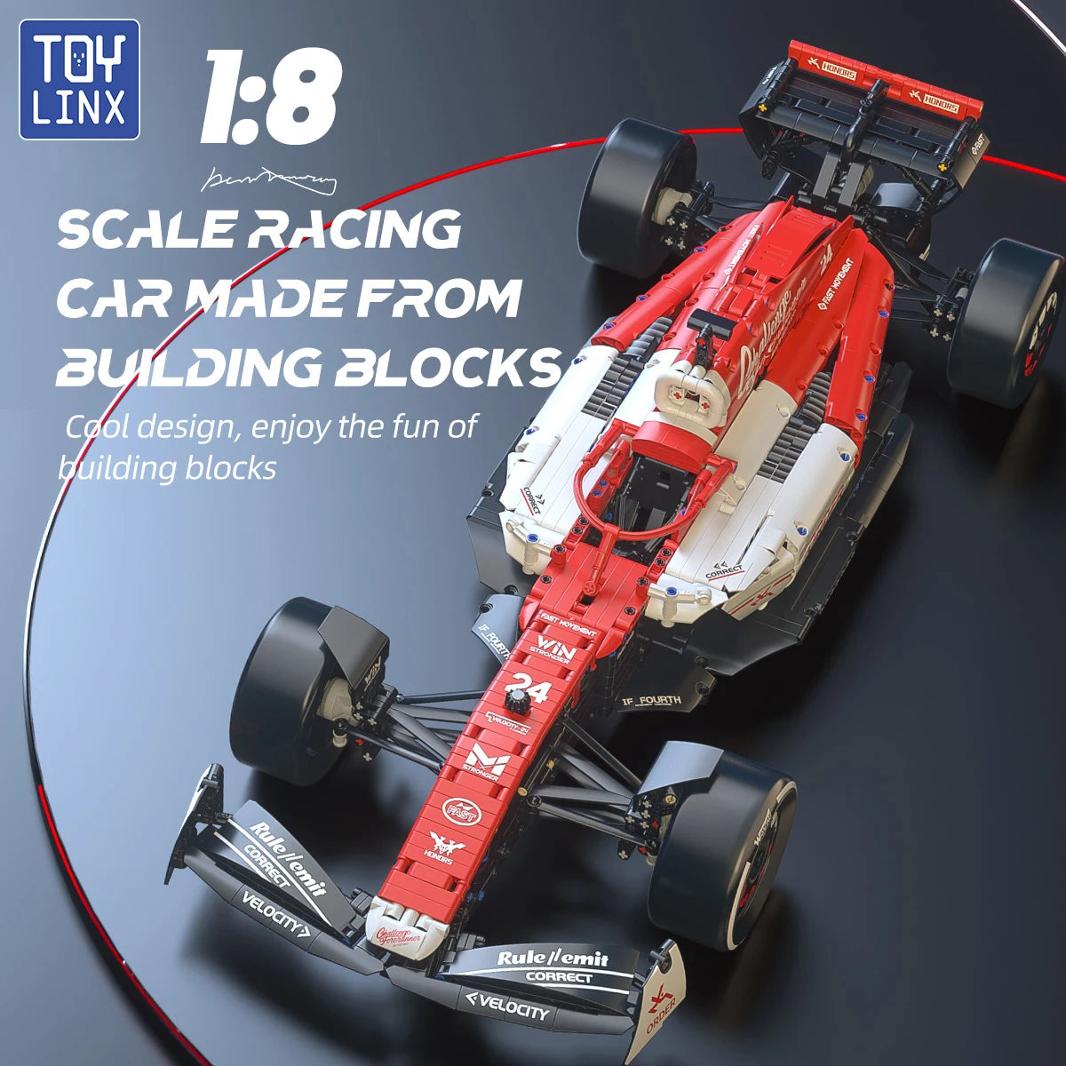 1768PCS 1:8 F1 Race Cars Building Sets MOC Building Blocks Car Cool Collectible Model Car Kits Toy Christmas Festive Gift Giving - CADA BRICKS®