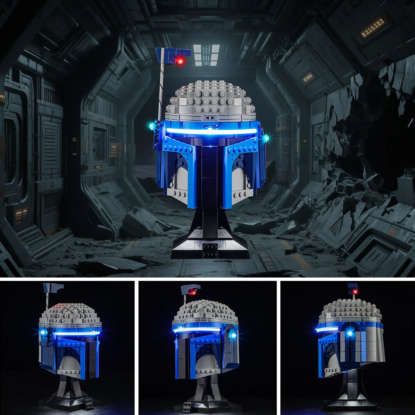 Lighting Set For LEGO Jango Fett Helmet Starings Wars 75408 Movie Not Include Block(Only Light Kit) - CADA BRICKS®