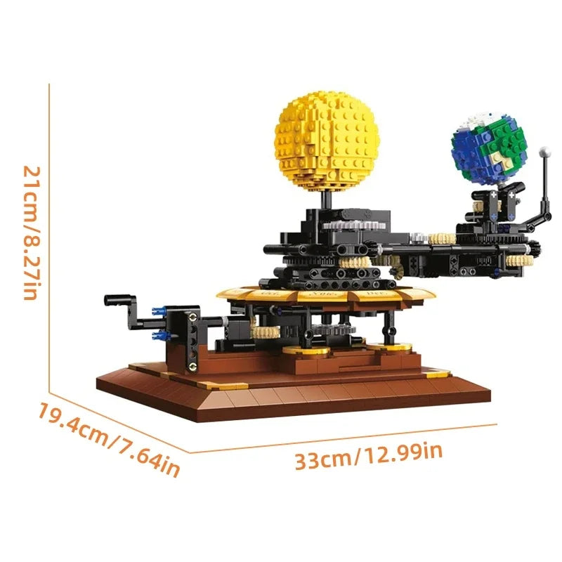 Technical MOC Universe Space Earth Moon Sun  Series 865PCS Idea Building Block Bricks Ornament Toys Birthday Gift for Kids