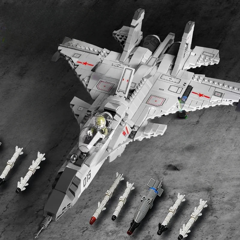 1186PCS Military Fighter Building Blocks J-15 Flying Shark Aircraft Building blocks Fighter Model Aircraft Toy Boy's Kids Gift - CADA BRICKS®