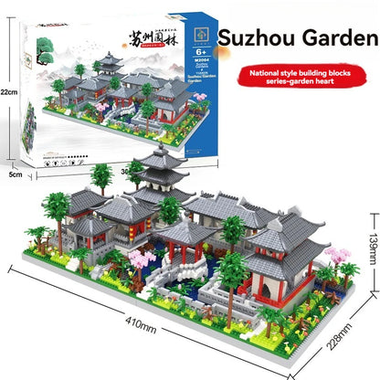 Mini Chinese Famous Architecture Micro Diamond Block China Classic Suzhou Garden 3in1 Building Brick Toy Model For Gift