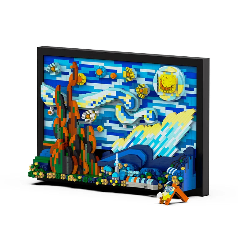 1731pcs 3D Oil Painting Building Blocks, Famous Art DIY Photo Frame for Home Decorations Adult & Kids Assembled Toys Gift